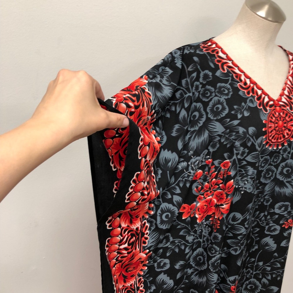 Miss Lavish London Kaftan Dress Lot Womens 20-24 Plus Black Red Floral Kimono - Picture 4 of 16